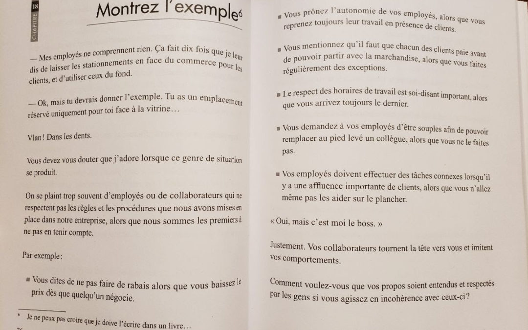 Montrez l’exemple